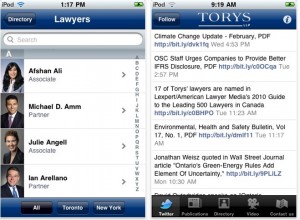 Torys' iPhone and iPad app
